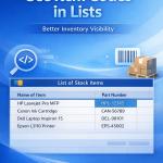 Enable Item Part No. in List of Stock Items Table.