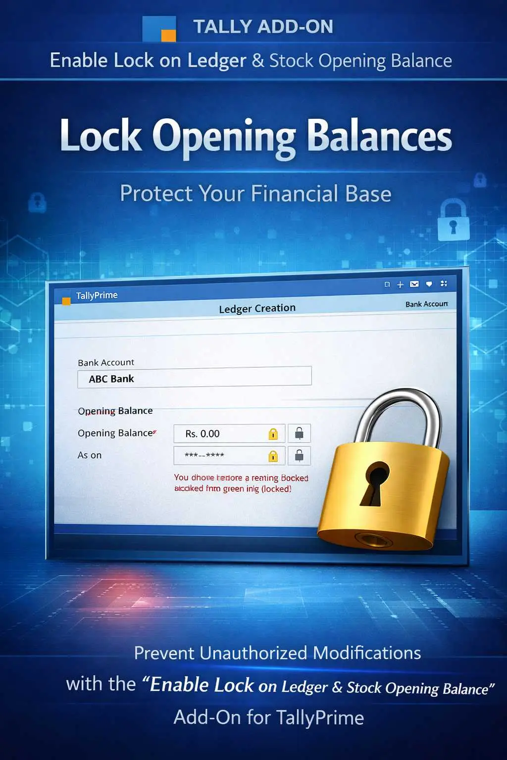 Enable Lock on Ledger & Stock Opening Balance