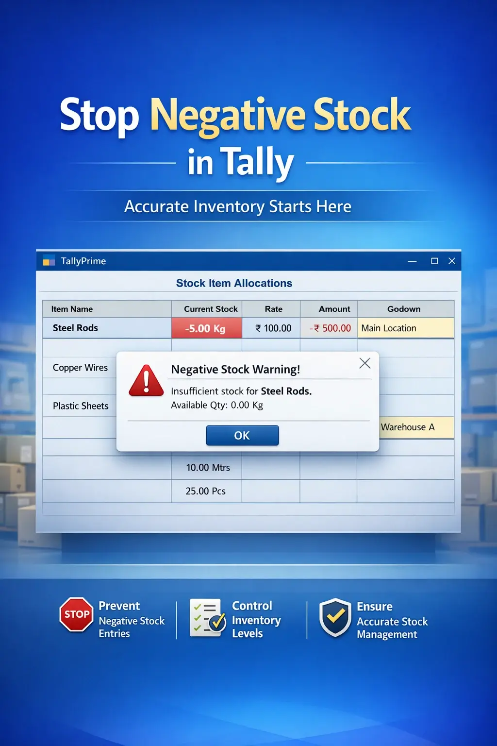 Enable Negative Stock Control