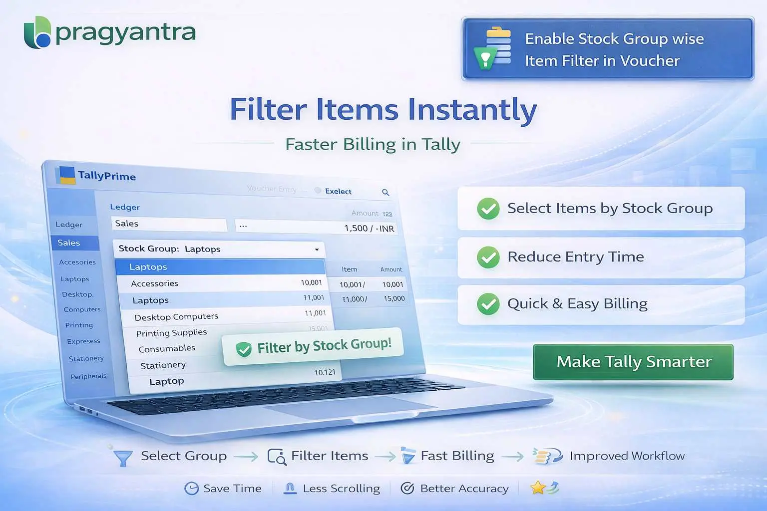 Enable Stock Group wise Item Filter in Voucher