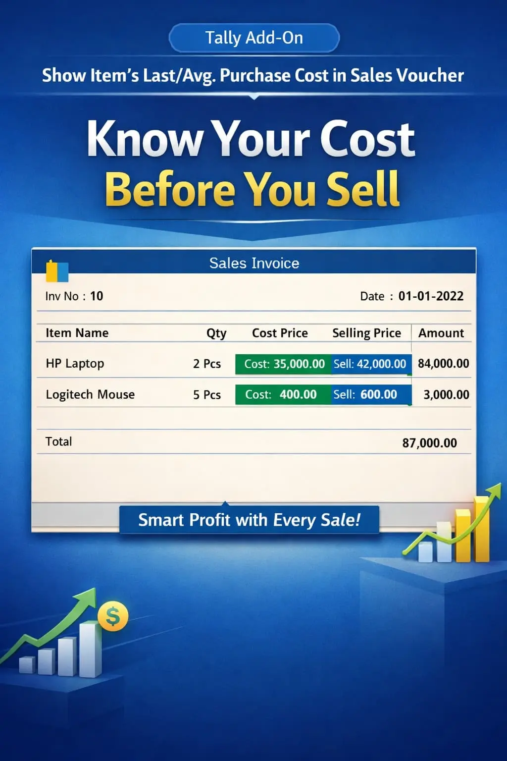 Show Item’s Last/Avg. Purchase Cost in Sales Voucher