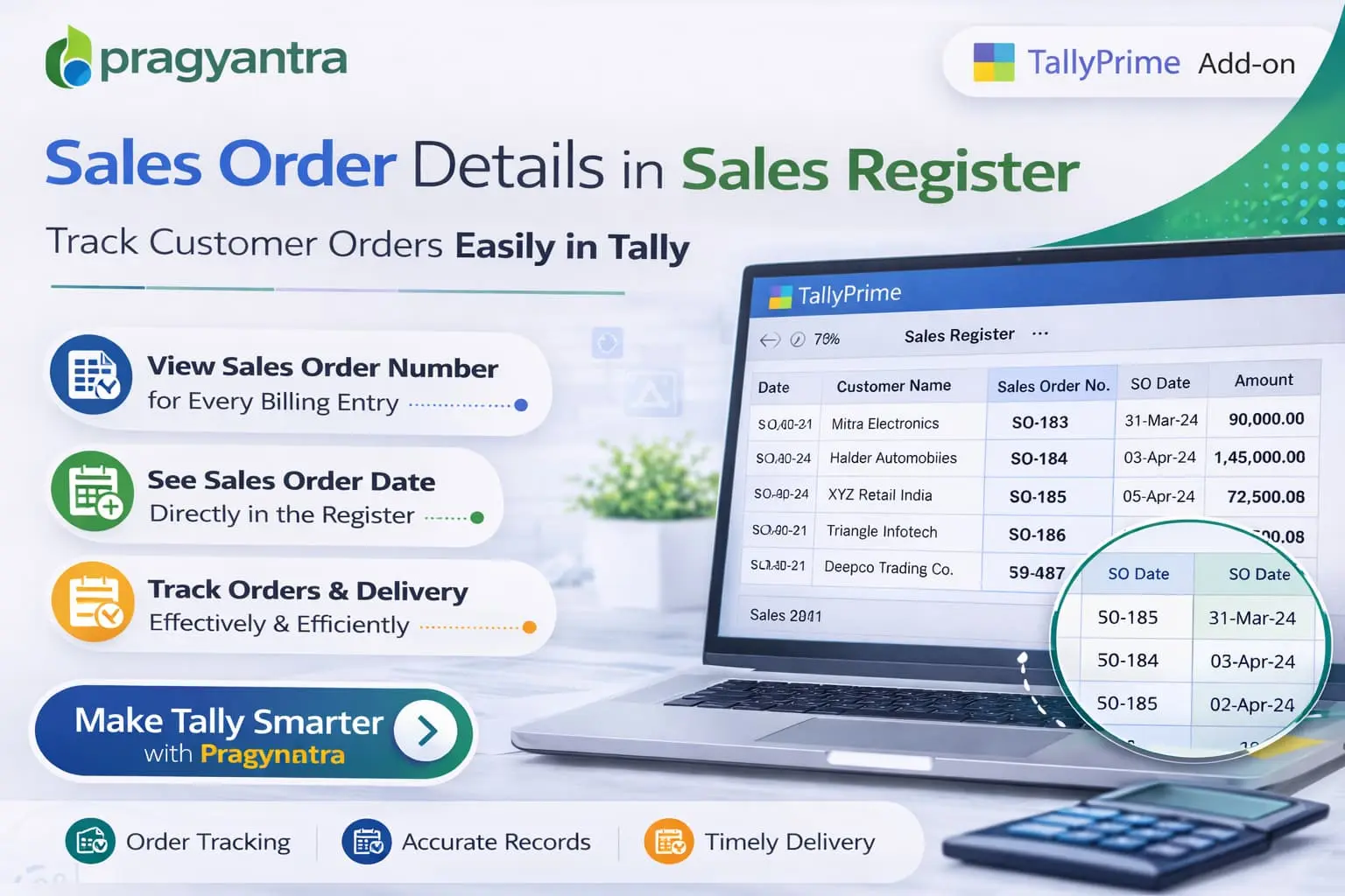 Show Sales Order No. & Date in Sales Register