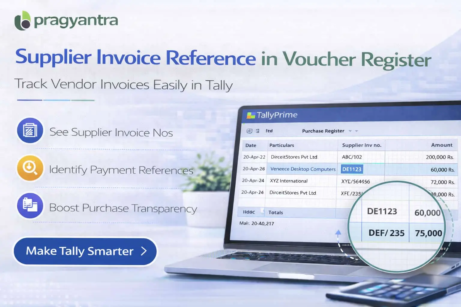 Show Suppl. Inv. No./Reference in Voucher Register