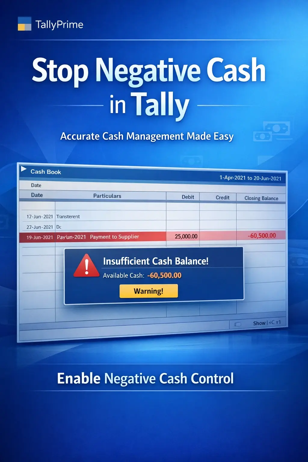 Enable Negative Cash Control