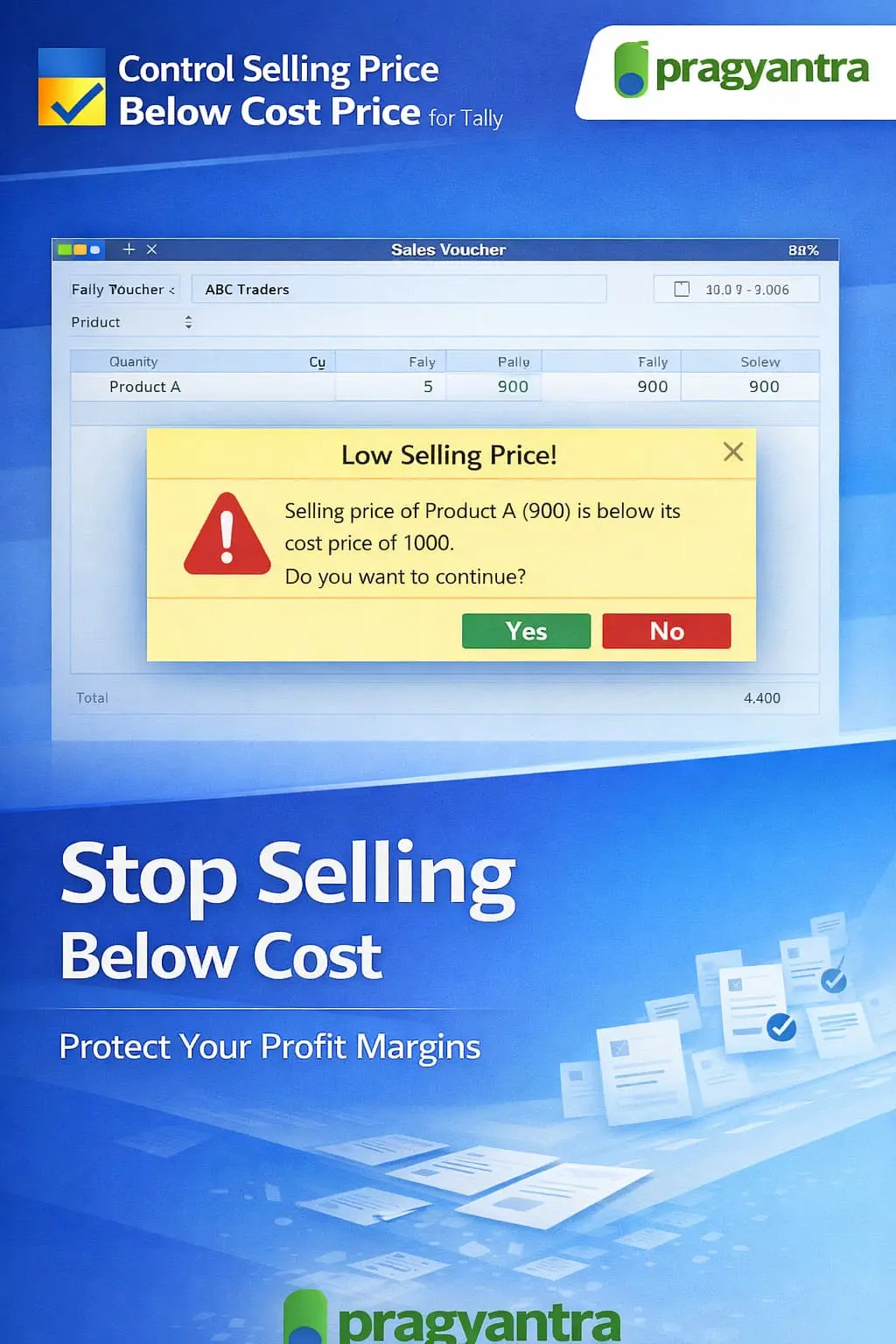Control Selling Price if it’s below than Cost Price