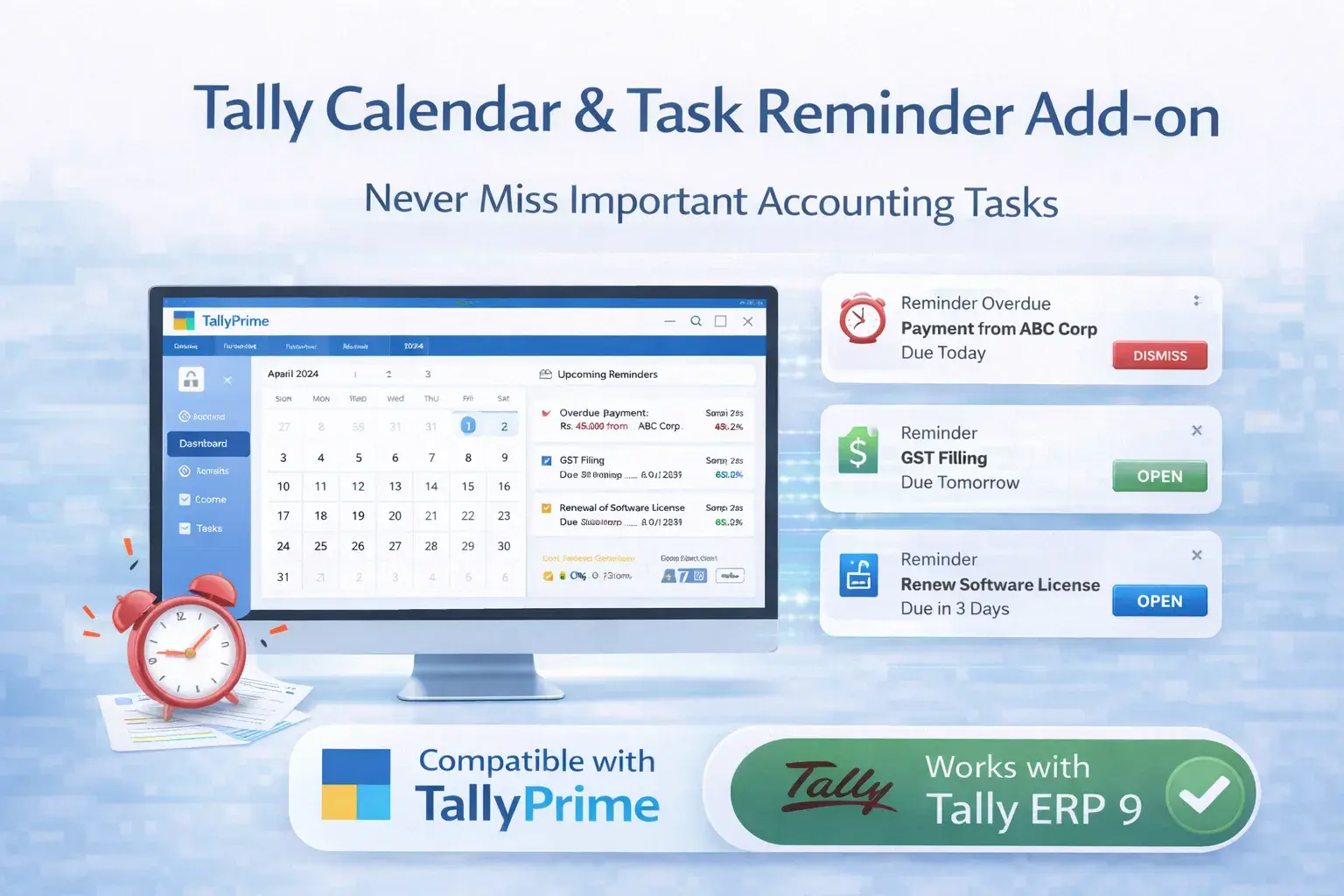 Enable Tally Calendar and Task Reminder Add‑on for TallyPrime